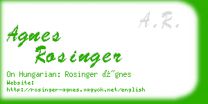 agnes rosinger business card